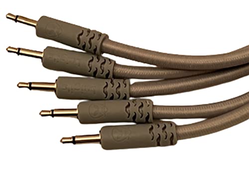 Luigis Modular Bucatini Braided Eurorack Patch Cables - Package of 5 Gray Cables, 36" (90 cm) image 5