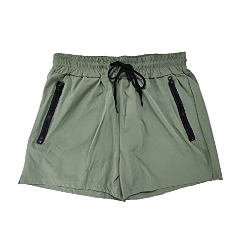 Mens Swim Briefs Slim Swimwear Sexy Breathable Mens Swim Trunks Beachwear Chic Printed Surf Beach Pants Green4