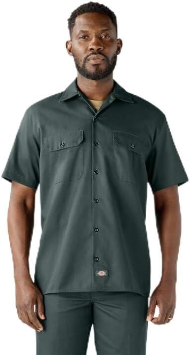 Dickies Short Sleeve Work Shirt, Hunter Green, 5X