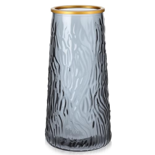 Jarrones de Cristal, Jarrones Decorativos Modernos, Jarron Cristal Decoracion, Jarrón Flores para Decoración de Centro de Mesa Decorativo Floreros Boda Decorativos Modernos(Alto 20 cm)