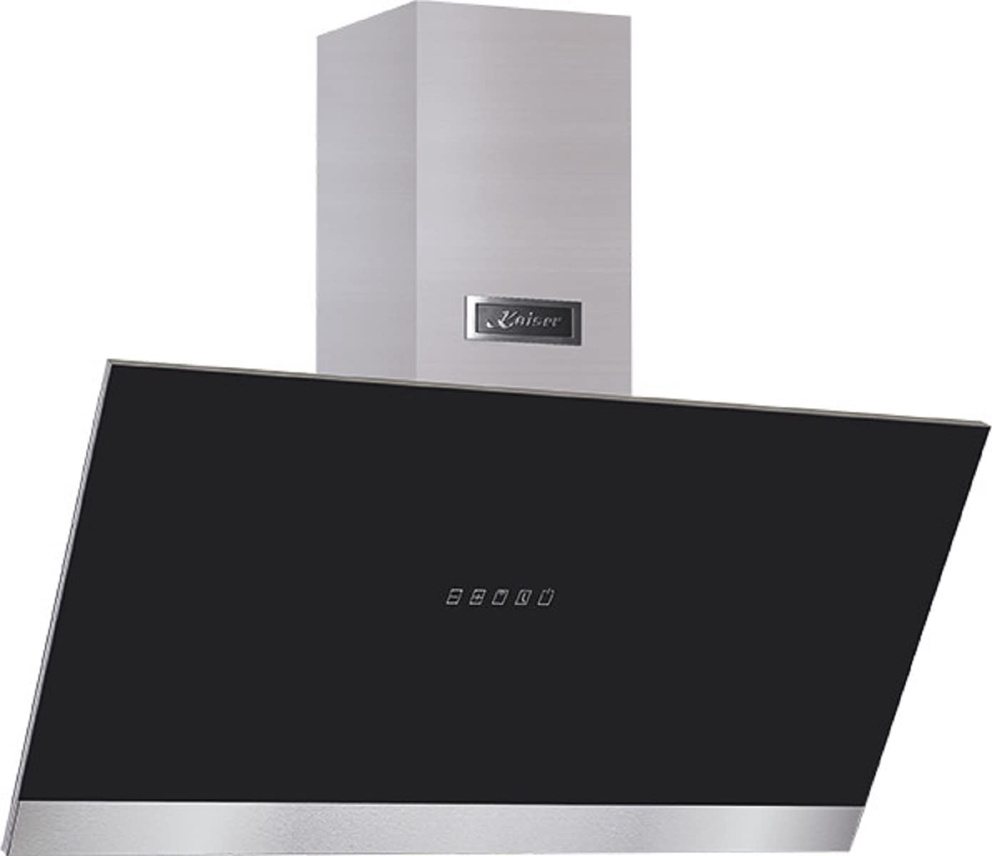 Kaiser AT 9440+Tubería Campana de pared 90 cm, cabeza libre, negro, vidrio, 1250m³/h, campana de extracción, campana de reciclaje, apertura eléctrica, ganadora del German Brand Award 2018