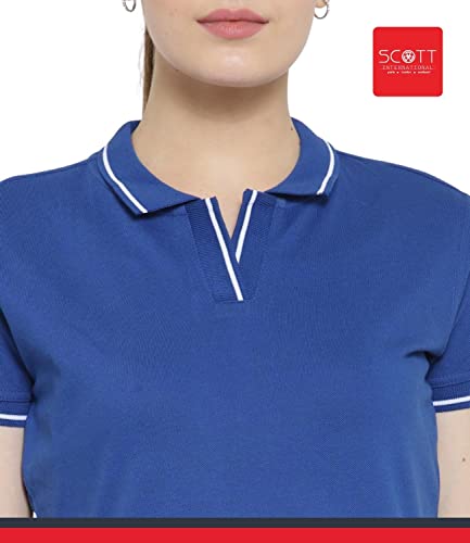 Image of Scott International Women's Regular Fit 100% Pure Organic Cotton Polo T-Shirt | Womens Polo Collar Neck T-Shirt | Cotton Plain Polo Neck Half Sleeve T-Shirt | Tshirts for Women