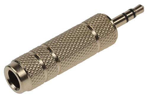 Adaptador de audio estéreo 3.5mm macho a 6.35mm hembra miniatura 3