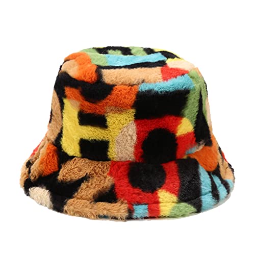 Dirholl Women's Winter Faux Fur Fuzzy Warm Bucket Hat Numbers A #TOP18