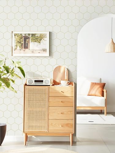 Papel pintado moderno de vinilo grueso impermeable con patrón hexagonal geométrico elegante 8