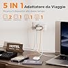 TESSAN Adattatore Presa Inglese con USB C e USB A, 5 in 1 Adattatori Prese Inglesi, Adattatore UK 3250 W, Presa Inglese per Regno Unito, Irlanda, Scozia, Singapore, Tipo G