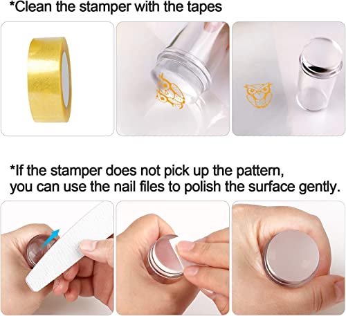 8 pezzi Nail Art Stamp 1 Timbro 1 Raschietto