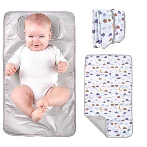 TENDS Cambiador bebe portatil impermeable - Cambiador bebe de viaje plegable acolchado que Mantiene al Bebe Cómodo y Limpio - Perfecto como Regalos Originales para Bebes Recien Nacidos