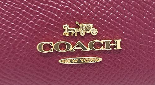 Coach Mini Skinny Id Case In Crossgrain Leather Black Cherry Style No. 88250 #TOP3