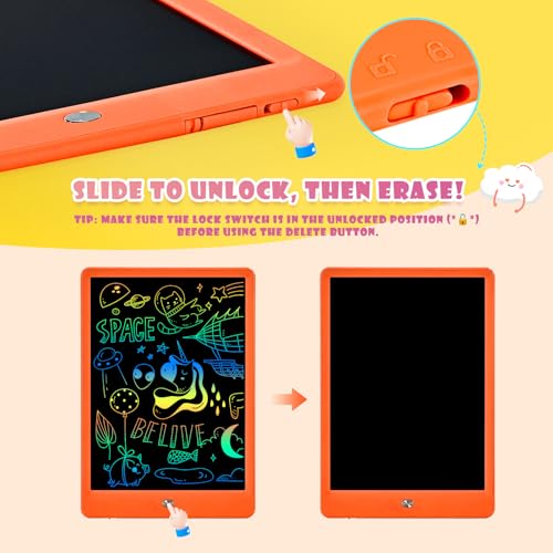 Image of EooCoo Kids LCD Writing Tablet, Mess Free Coloring Travel Toys for Toddler | 10 Inch Drawing Pad for Kids, Educational Toys Gifts for 3-8 Years Old Girls, Travel Games