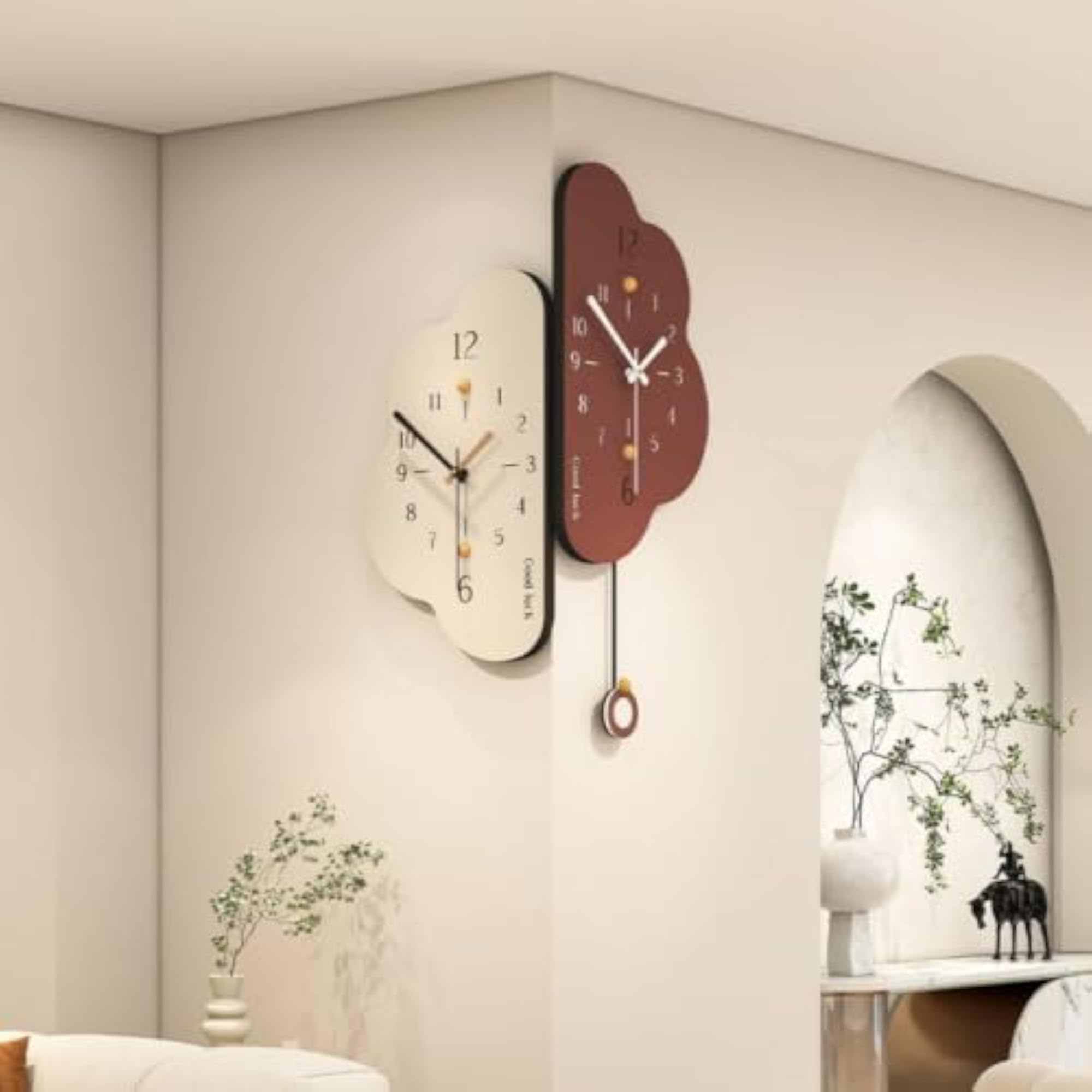 Modern Minimalist Double Sided Corner Clock