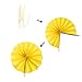 Recosis Hanging Paper Fan Set, Tissue Paper Pom Poms Flower Fan and Honeycomb Balls for Birthday Baby Shower Wedding Festival Decorations - Yellow