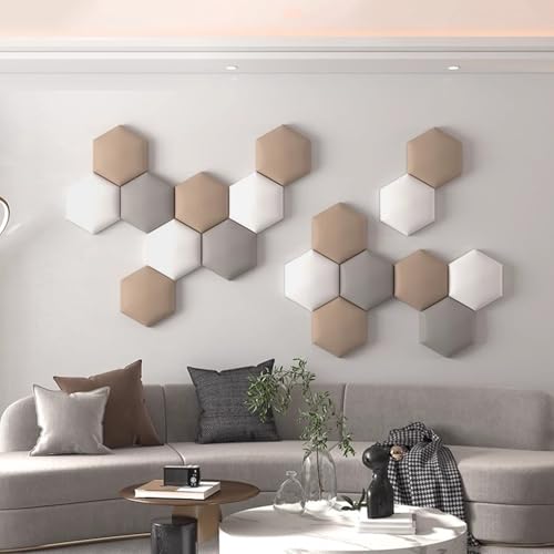 Paneles hexagonales acolchados 3D y autoadhesivos para pared de cuarto infantil 3
