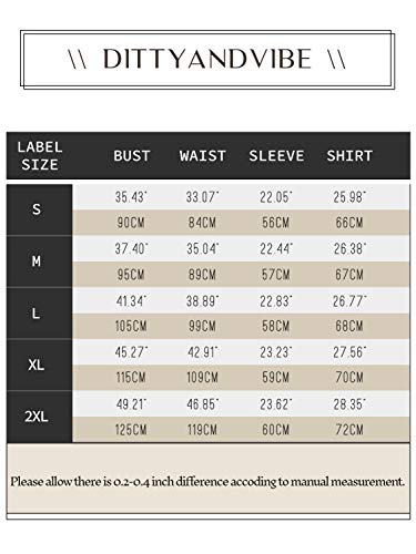 DittyandVibe Women's V Neck T Shirt Long Sleeve Loose Casual Tops, Dark Blue, Small