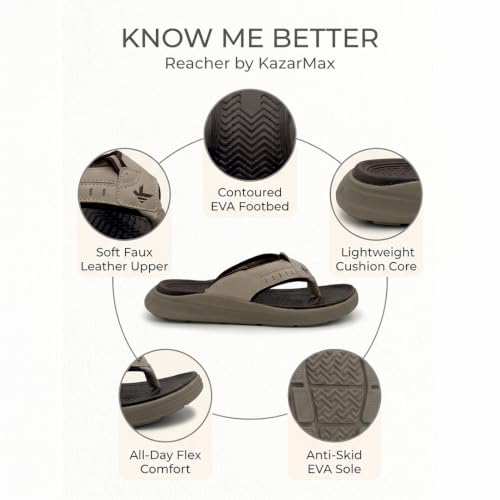 Image of KazarMax Men Slipper | Lightweight | Skid Resistent | Super comfortable Sporty Thong Flip-Flops Slippers For Men