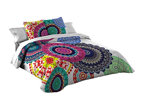 Montse Interiors, S.L. Funda nórdica Algodón 100% 220 Hilos (Mandala, para Cama de 180x190/200 (Nórdico de 260-270))
