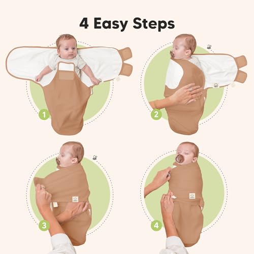 Image of Baby Swaddle Sleep Sacks with Zipper - 3-Pack Swaddles for Newborns 0-3 Months, Infant, Baby Girls, Boys, Soft & Durable Newborn Sleep Sack, Easy Diaper Change Swaddling Blanket (Lil Fawn, OS)