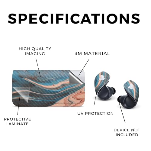 Image of Carbon Fiber Headphone Skin Compatible with Sony Pulse Explore Wireless Earbuds (2024) - Sea Dunes - Premium 3M Vinyl Protective Wrap Decal Cover - Easy to Apply | Crafted in The USA by MightySkins
