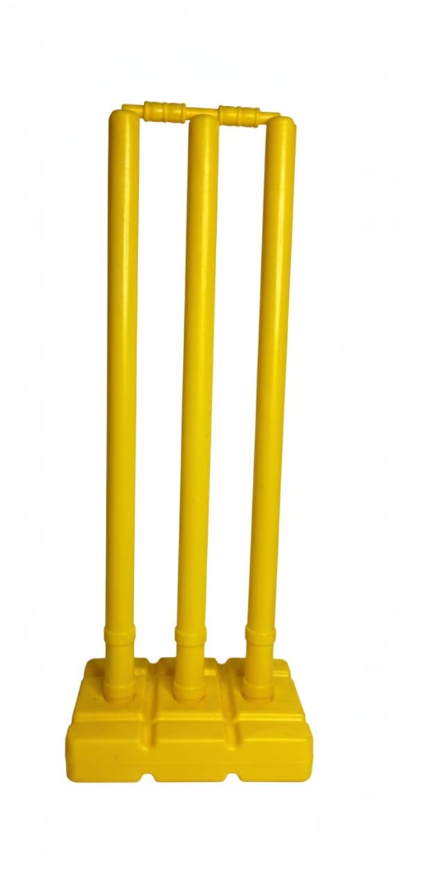 Gaunsera Plastic Cricket Stump Set, Yellow, Training Practice Equipment-image-45
