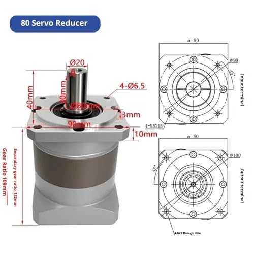 Réducteur planétaire pour servomoteur 750w éliminant le jeu mécanique précision 40