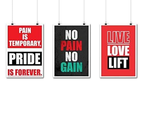 LAB NO 4 Gym Motivational Quote Poster in A4 Size (Set of Three ...