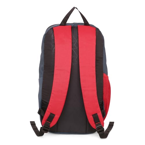 Image of Citizen Ultimate Gym Bag 17L - Quick Access Pocket, Separate Shoe Compartment, Bottle Holder, Reflective Strips for Safety, Adjustable Shoulder Strap, Lightweight-Men & Women-Grey Red