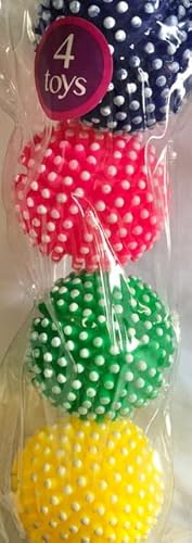 Set mit 4 Spikey Quietschbällen, leuchtende Farben, zum Apportieren thumbnail