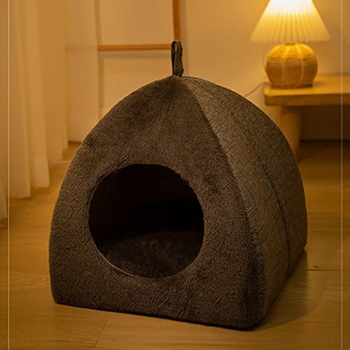 Eforcase Katzenbett für Indoor- Katzen- Katzenhöhlenbett Katzenhaus Katzenzelt- Katzenbett Höhle Faltbares Katzenzeltbett mit abnehmbarem Kissenpolster, weich geschlossenes abgedecktes Haust-9