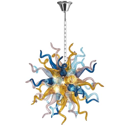 YIHANTLZ Modern Chandelier, Hand Blown Glass Art Chandelier Lighting, Adjustable