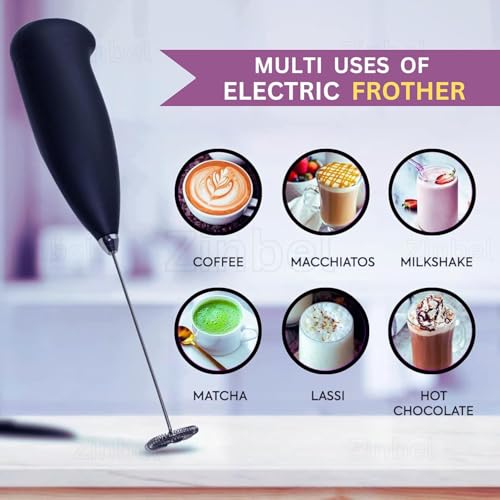 Image of Mini Coffee Beater Hand Blender for Home, Milk foamer Mixer Battery Operated Maker Machine Pack of 1 (Multicolour)