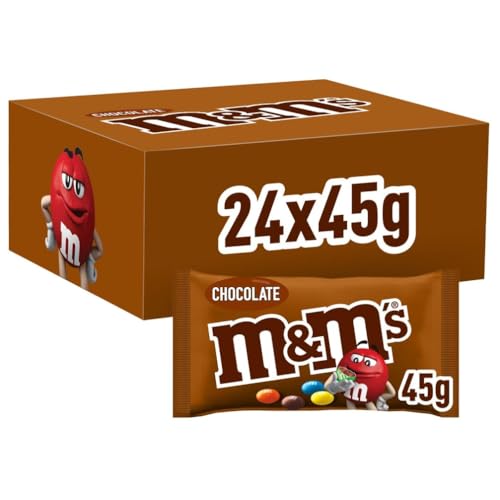 M&Ms Snack En Bolitas De Colores De Late Con Leche ( Bolsitas X 45g), Choco, 24 Unidad