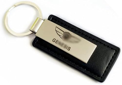 NOI Juego de llaveros de cuero negro con logotipo de coche para Ges Coupe Santa Sonata Tucson Veloster regalo de negocios regalo de cumpleaños para