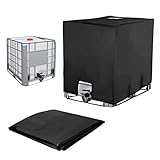 IBC Tank Abdeckung,IBC Schwarz Container Cover,Wassertank staubdichte UV-Schutzabdeckung,Abdeckplane Schutzhülle, Geeignet für 1000L IBC-Tank Behälter Container Regenwassertank(120 x 100 x 116 cm )