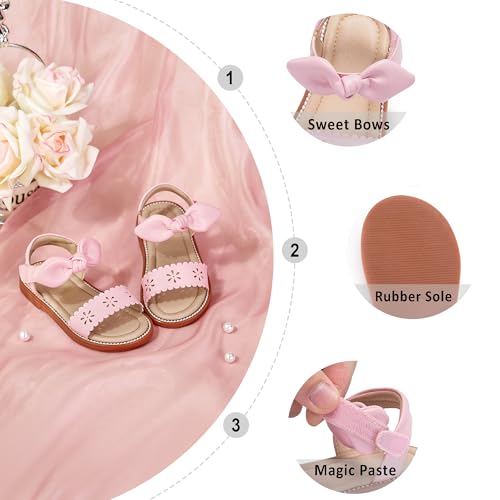 Image of Otter MOMO Girls Open Toe Princess Flat Sandals with Comfort Sole Summer Sandals