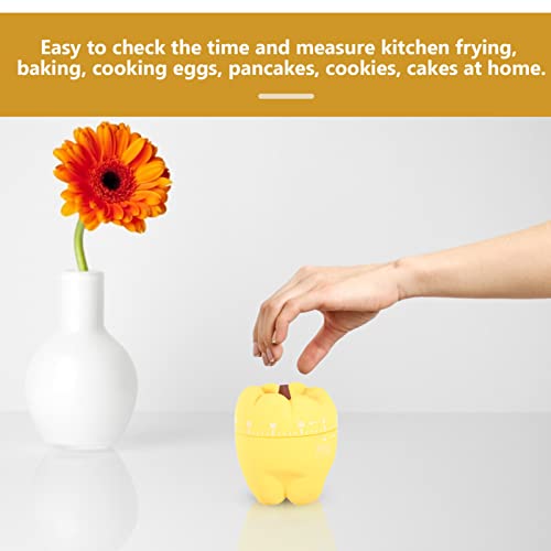 Lifkome 60 Minutes Mechanical Timer Kitchen Yellow Pepper Timer Creative Vegetables Wind Up Timers Rotating Cooking Timer For Baking Boiling Egg ( Yellow ) #TOP5