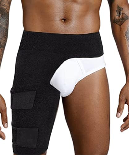 Hip Groin Stabilizer, Groin Wrap for Pain Relief Thigh Compression Sleeve, Hip Joint Pain, Sciatica Nerve Brace Injury, Thigh Leg Compression Support Wrap Sleeve Fits Both Legs Men and Women, Adjustable