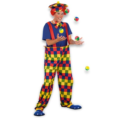Costume clown bleu adulte taille M L panoplie cirque avec pantalon et chapeau Boland 83826