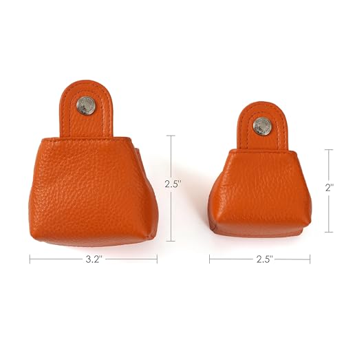 Image of Cockatoo Genuine Leather Coin Pouch Change Holder, Mini Snap Pocket Wallet for Men Women (Aurora Red, Large)