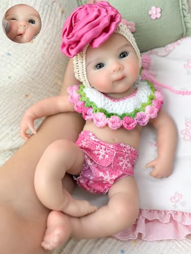 Muñeca bebé realista de silicona 33 cm para niños 3+ miniatura 1