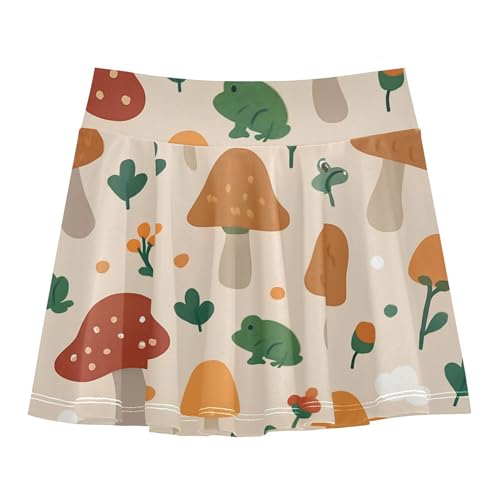 Girls Tennis Skirt with Shorts Flowy Little Girl Skorts Kids Pleated Skort with Pockets