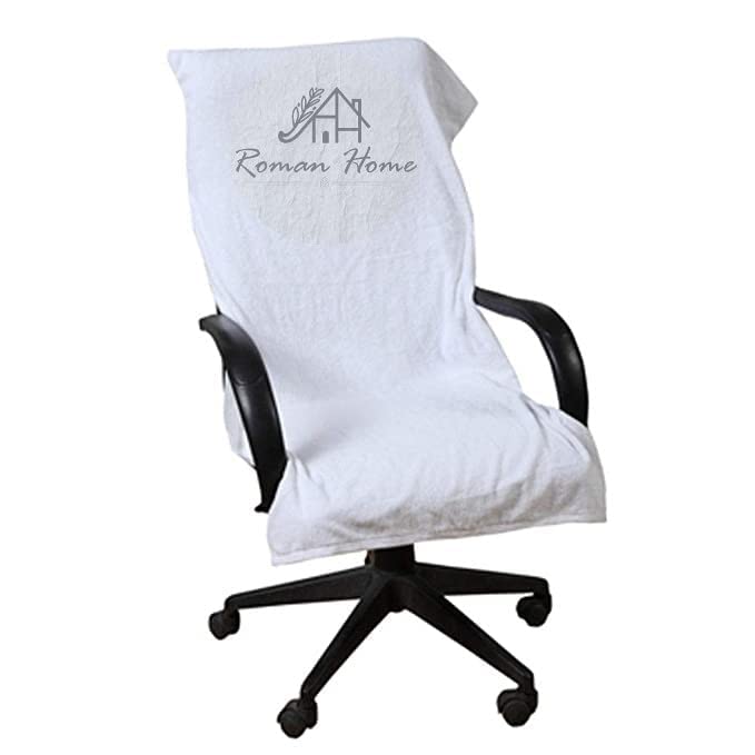 ROYAL TRADERS and AG 100% Chair Bath Towel Soft for 500 GSM - Super Soft Office Chair Towel with Tie Knot (Pack of 1, White) Full Size 60x30CM