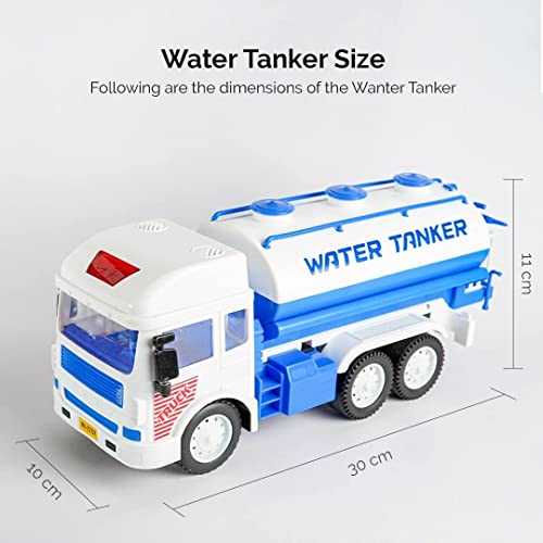 Image of Toy Truck Diecast Cars Truck with Light and Sound Pull Back Vehicles Toy Trucks for Kids ?Colors as Per Stock? (Water Tanker)