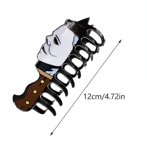 Generic 1 Pcs Halloween Hair Clips Exquisite Acrylic Gothic Black White Design Claw Clips Cartoon Horror Hair Accessories Claw Clips Cosplay Party Halloween Decorations For Women Decorations Tips thumb #6