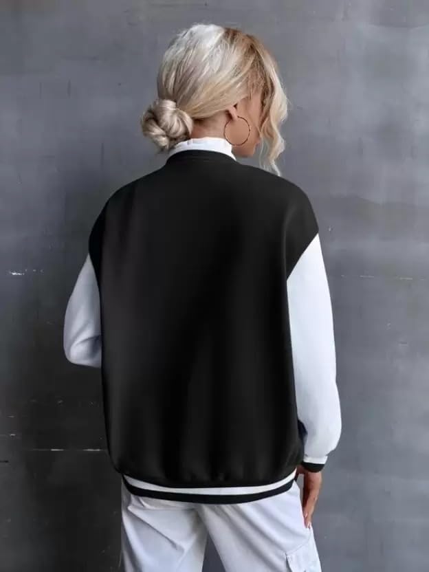 Image of Stylish Long Sleeve Letterman Varsity Jacket for Women