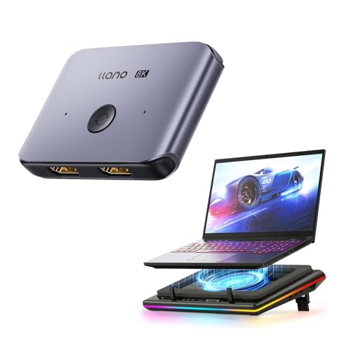 Base para laptop llano V12 RGB con switch HDMI 2.1 miniatura 1