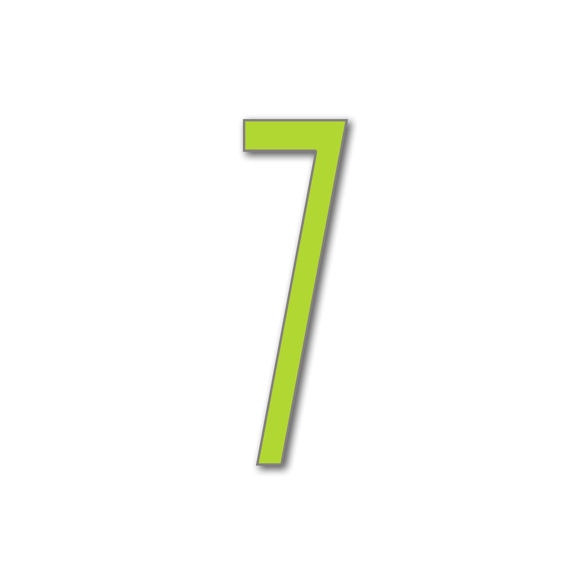 House Number 7 AVENIDA Door Numbers 3 Sizes (15, 20, 25cm / 5.9, 7.8, 9.8in) Modern Floating House Number Acrylic incl. Fixings Easy Seen, Colour:Lime Green, Size:20cm / 7.9'' / 200mm
