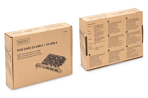 Digitus DS30222 Scheda Pcie 2 Usb-C 3 Usb A - 4