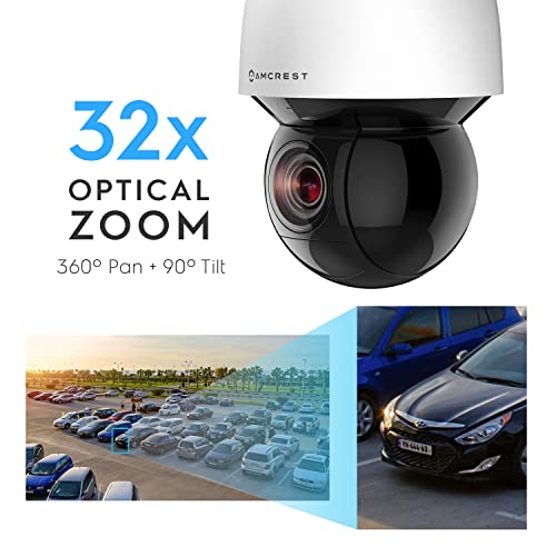 Amcrest 4Mp Outdoor Ptz Poe + Ip Camera Pan Tilt Zoom (Optical 32X Motorized) Ultrahd Poe+ Camera Security Speed Dome, People And Vehicle Detection Ai, 492Ft Night Vision Poe+ (802.3At) Ip4M-1083Ew-Ai #TOP4
