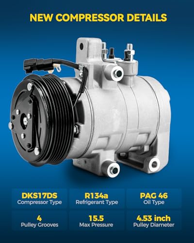 Image of PHILTOP FR3Z19703J Air Conditioner AC Compressor with Clutch for Ford Mustang 2016-2022 5.2L, 2011-2017 5.0L