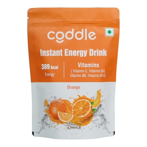 Image of Coddle Orange Instant Energy Drink Powder 900g Refill Pack | Instant Glucose Energy Drink | Electrolyte Hydration Powder | With Vitamin C, B3, B6 & B12 | Instant Energy, Immunity & Summer Hydration | Refreshing Orange Flavour